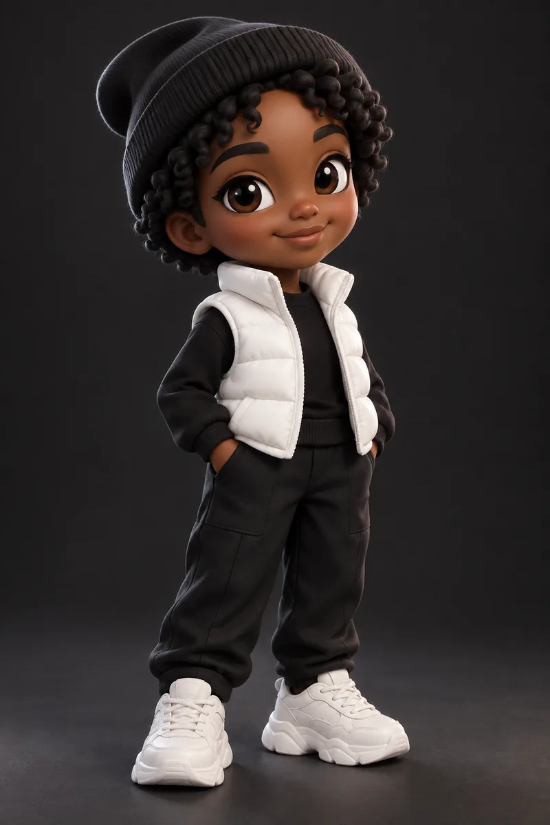 A smaller, rounder engineer in a beanie and a white vest.