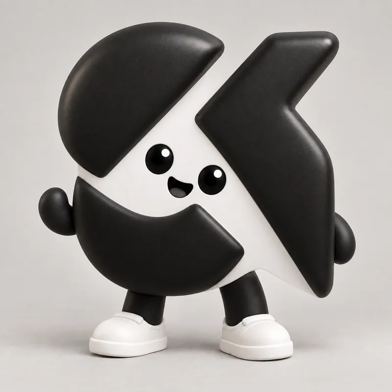 The character with his face in the white band through the mark.